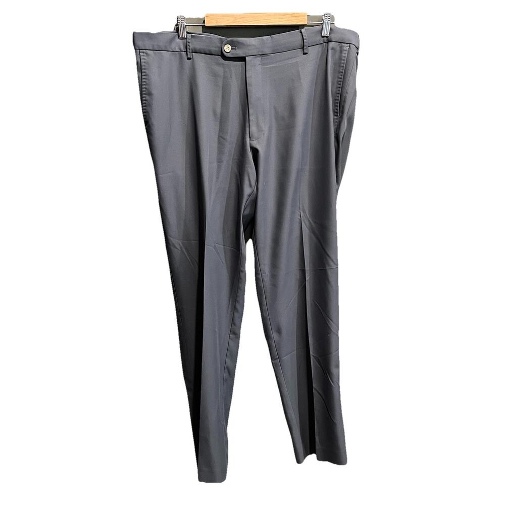 Peter Millar Crown Crafted Gray Pleated 100% Poly Men's Chino Pants‎ Size 40/32
